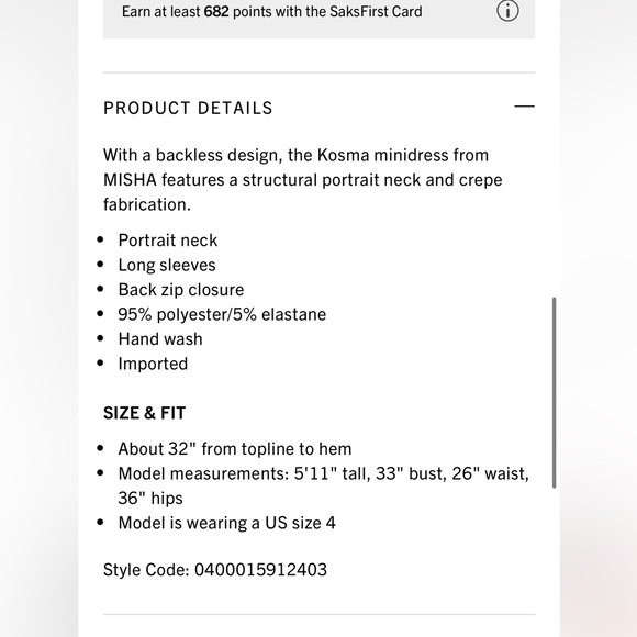 NWT MISHA KOSMA cutout long sleeve black mini dress size 6 - Picture 16 of 16